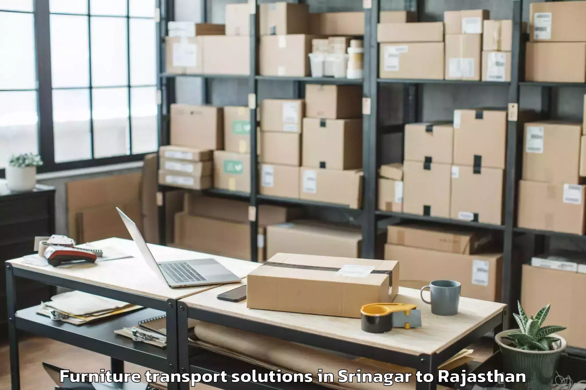 Book Your Srinagar to Sujangarh Furniture Transport Solutions Today